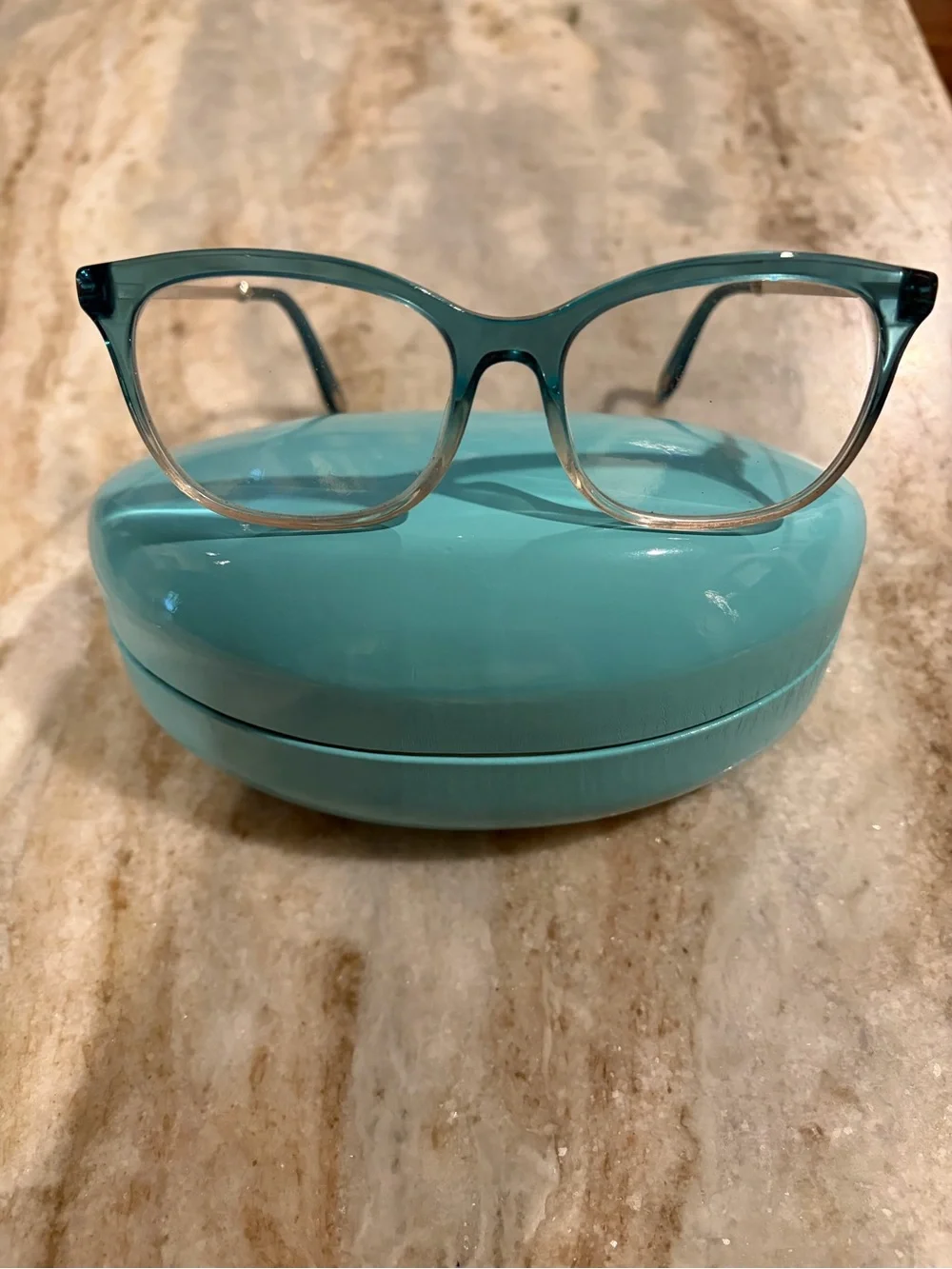 Tiffany & Co. Teal to Clear Gradient Cat-Eye Glasses Frame model TF2157